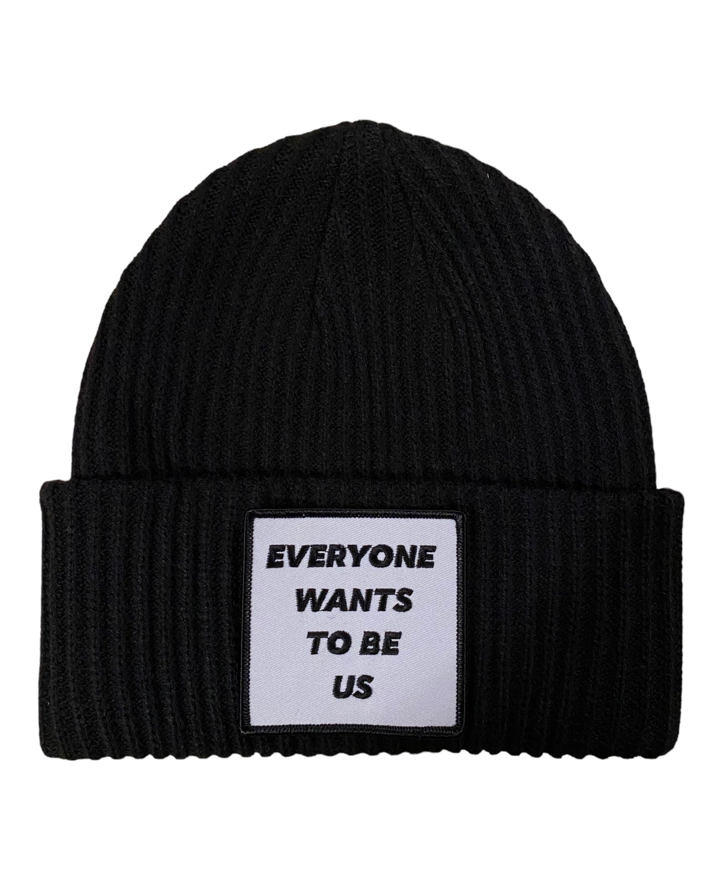 ‘EVERYONE WANTS TO BE US’ Andrea 2.0 black beanie